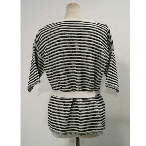 Max Mara Cardigan Sweater Womens Extra Small V-Neck Short Sleeve Cotton Linen - Picture 4 of 6